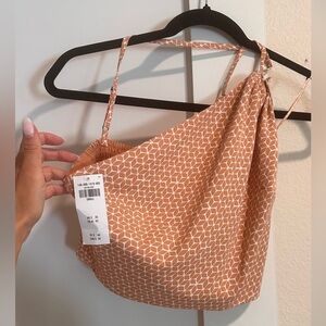 Abercrombie and fitch one shoulder tank orange print size small NEVER WORN